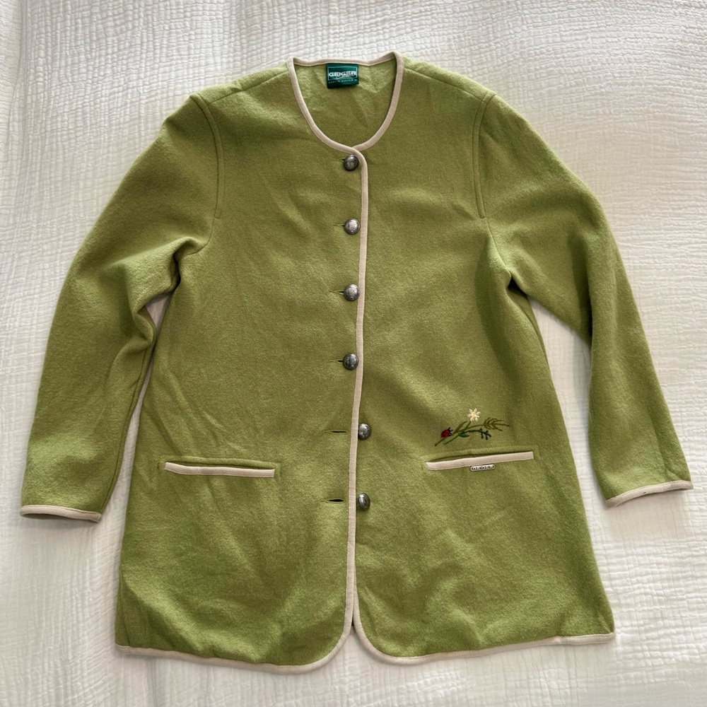 Vintage Geiger Green Wool Women's Jacket. Size 12